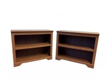 Pair Of Wooden Two Shelf Book Cases / Book Shelves
