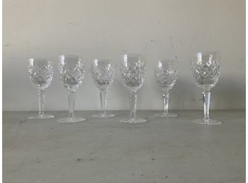 Set Of 6 Waterford Crystal Comeragh Claret Red Wine Glasses