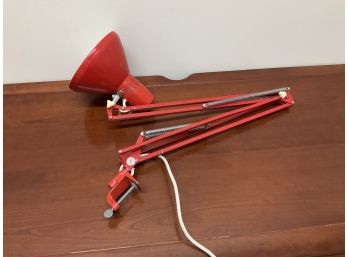 Vintage Adjustable Clamp On Red Lamp