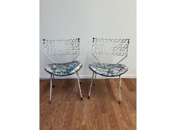 Mid Century Modern Wrought Iron Umanoff Chairs - Poor Condition
