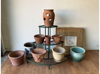 Plant Pot Collection With Two Display Stands - One Brand New In Box
