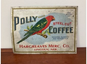 Poly Coffee Metal Advertising Sign