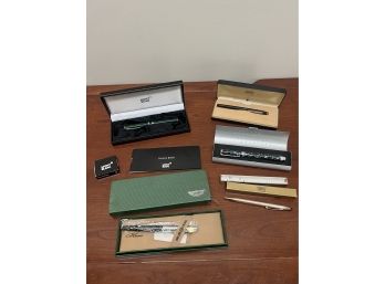 Pen Collection Including Sterling Silver Cross Pen