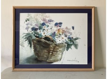 Basket Of Flowers Framed Print