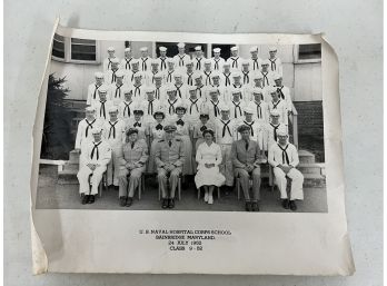 US Naval Hospital Corps School Class Photo 1952 - Military Collectible Photograph
