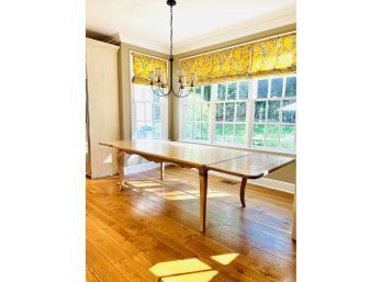 French Country Plank Dining Table With Two Leaves  (LOC W2)