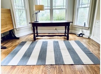 Coastal Style Striped Wool Carpet In Natural & Grey  (LOC W1)