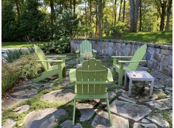 Sweet Grouping 4 Lime Resin Malibu Adirondack Chairs  (LOC W2)
