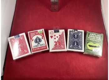 4 Packs Of Vintagebicycle Playing Cards 3 Are Sealed And 1 Airplain Spotter Playing Cards World War 2