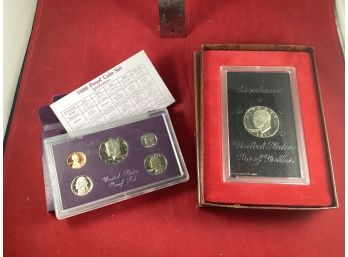 1986 United States Proof Set And 1971 Eisenhower United States Proof Dollar In Original Boxes