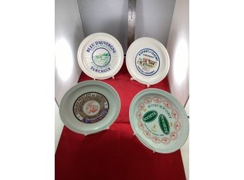 Set Of 4 Vintage St. Armand Formages De France 8 Cheese Maker Advertising Plates Good Overall Condition