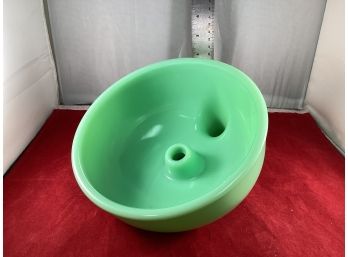 Antique Green Glass Dentist Spittoon Good Overall Condition