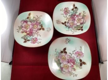 Set Of 3 Vintage Schumann Arzberg Germany Floral Salad Bowls Good Overall Condition