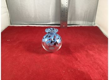 Vintage Small Art Glass Bud Vase Signed And Dated Good Overall Condition