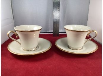 A Pair Of Lenox Eternal Cup And Saucers Good Overall Condition