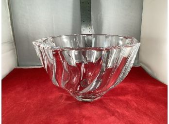 Large Heavy Vintage Crystal Bowl Signed And Numbered Good Overall Condition