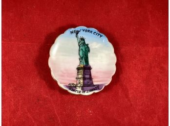 Small Vintage Hand Painted Statue Of Liberty New York City Trinket Plate Made By A Quality Product Japan
