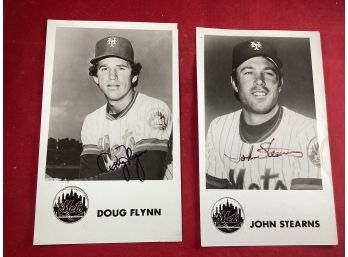 Vintage Doug Flynn And John Stearns New York Mets Signed Photos Baseball See Pictures