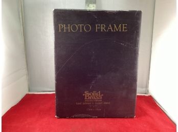 New In Box Vintage Solid Brass Photo Frame Hand Polished & Lacquer Coated 5x7