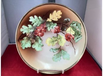 Antique O&EG Royal Austria Fall Acorns 9 1/2 Plate Signed George Good Overall Condition Autumn