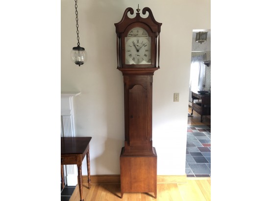 Rare 19th Century Grandfather Clock With Hand-painted Face