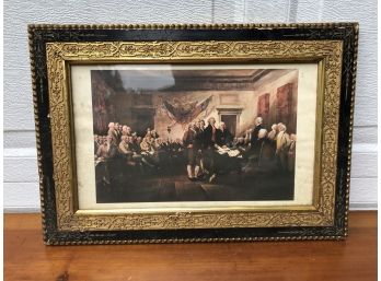 Antique Print Of The Founding Fathers In Ornate Frame