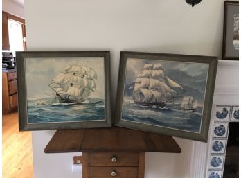 Pair Of Ship Prints By James Mitchell
