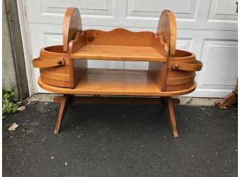 Antique Sewing Table With Handles