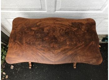 Antique Mahogany Side Table, Book Matched Top
