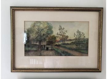 Antique Watercolor Landscape
