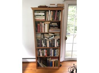 Wooden Bookcase With Books