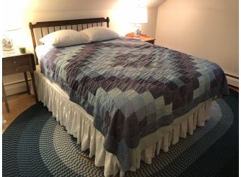 Vintage Hitchcock Headboard With Queen Mattress And Boxspring