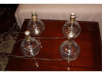 Lot Of 4 Matching Glass Lamps
