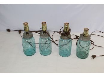 (4) Ball Canning Jar Lamps