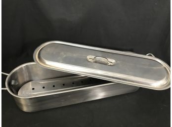Fish Poacher/Steamer With Lid & Handles, Italy, 24' X 7.5' X 5' (plus Handles)
