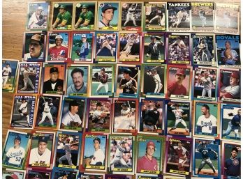 1986, 1987, 1990  Topps Baseball Card Lot - 55 Cards Including Jose Canseco, Don Mattingly