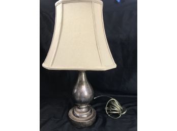 Baker Table Lamp - Silk Shade - Brushed Copper Look  22.5' Tall