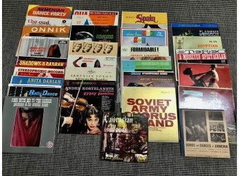 30PC Lot Of  Vintage Record Albums  - International Music
