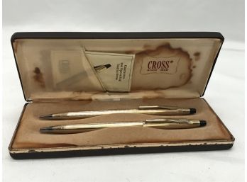 Vintage Cross Pen And Pencil Set  - 2pc In Original Box - Made In USA