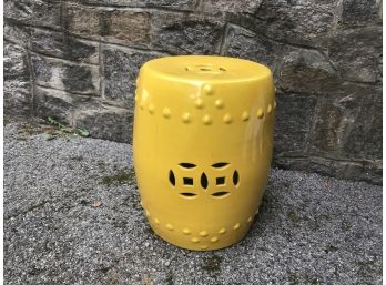 Vibrant Yellow Ceramic Garden Stool  Similar MSRP $399