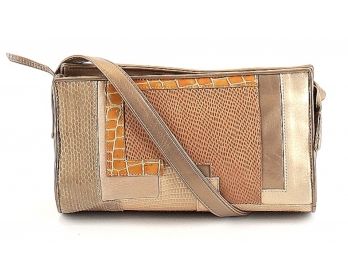 Vintage Sharif Beige Patchwork Style Crossbody Bag And Dustbag