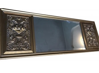 Hickory Manor  Over Mantle Mirror - Painted Gold With Formed End Panels  52'L X 18'H Made In USA