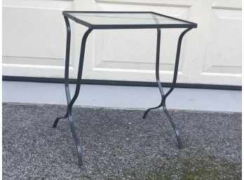 Wrought Iron And Glass Garden Table -