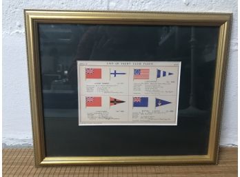 Framed Print - Yacht Club Flags From 1893-4 Including Larchmont By Lloyds Yacht Register