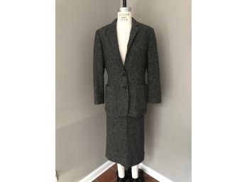 Vintage Ralph Lauren Women's 2pc Wool Tweed Suit - Long Jacket And Skirt - Size 10