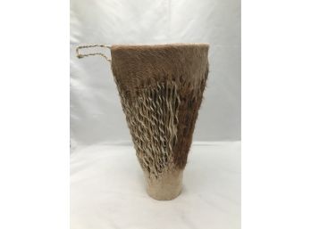 Tribal Animal Hide Bongo Conical Natural Drum