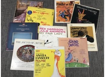 10pc Vintage Albums - Broadway And Original Soundtracks - Angela Lansbury In Mame, Sound Of Music Fiddler Plus