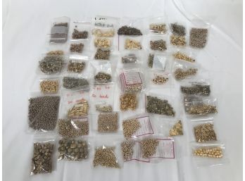 Giant Gold Tone Bead Lot - 50 Packages - Crafters Delight