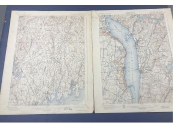 Pair Of Vintage Geological Survey Maps 1928 Reprints - Stamford & Tarrytown - Department Of US Interior
