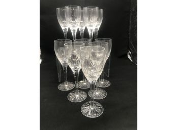 Set Of 11 Crystal Wine Glasses - Heavy Weight - 8' H
